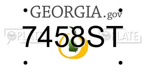 7458ST Georgia License Plate