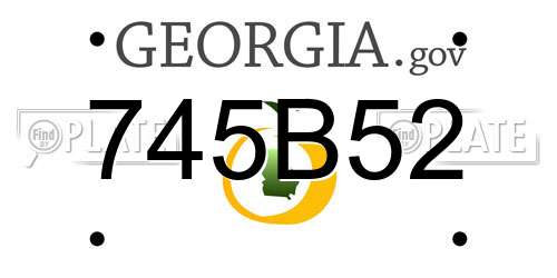 745B52 Georgia License Plate
