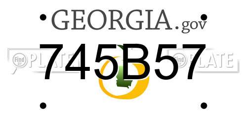 745B57 Georgia License Plate