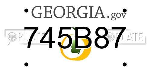 745B87 Georgia License Plate