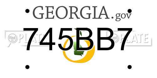 745BB7 Georgia License Plate
