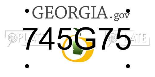745G75 Georgia License Plate