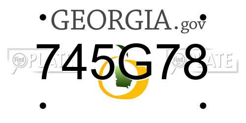 745G78 Georgia License Plate