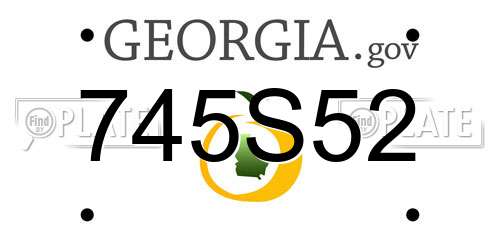 745S52 Georgia License Plate