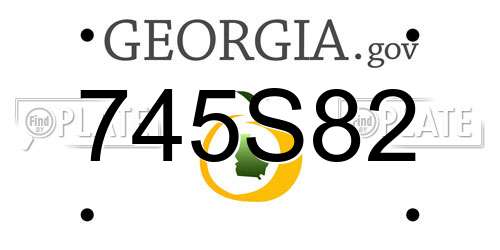 745S82 Georgia License Plate