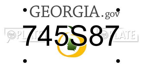 745S87 Georgia License Plate