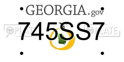 745SS7 Georgia License Plate