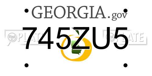 745ZU5 Georgia License Plate