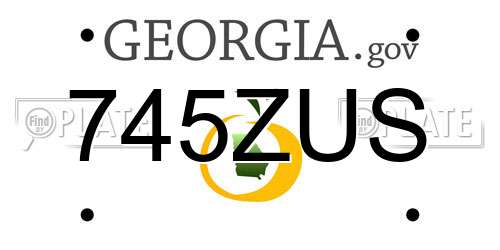 745ZUS Georgia License Plate