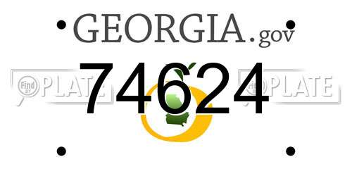 74624 Georgia License Plate