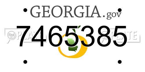 7465385 Georgia License Plate