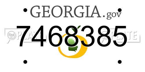 7468385 Georgia License Plate