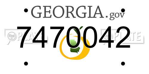 7470042 Georgia License Plate