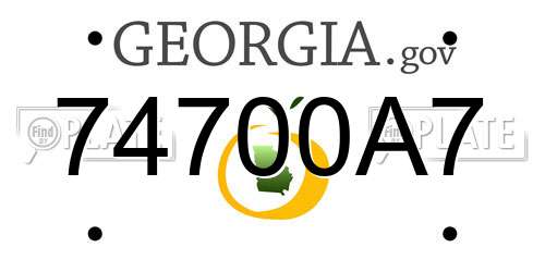 74700A7 Georgia License Plate