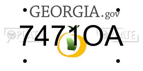 7471OA Georgia License Plate