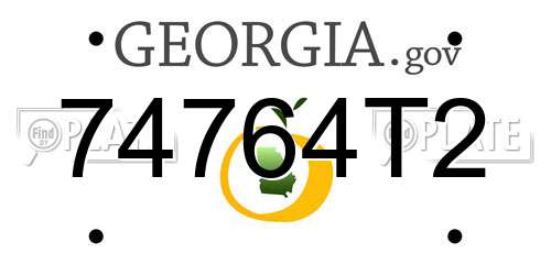 74764T2 Georgia License Plate