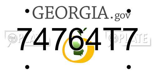 74764T7 Georgia License Plate
