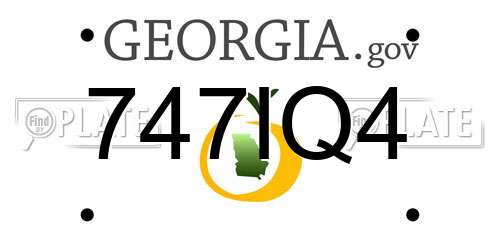 747IQ4 Georgia License Plate