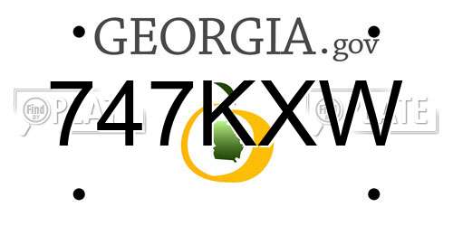 747KXW Georgia License Plate