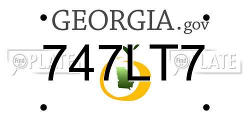 747LT7 Georgia License Plate