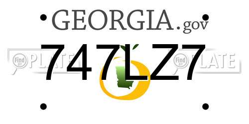 747LZ7 Georgia License Plate