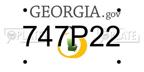 747P22 Georgia License Plate