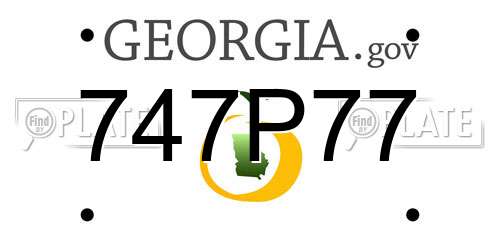 747P77 Georgia License Plate