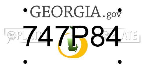 747P84 Georgia License Plate