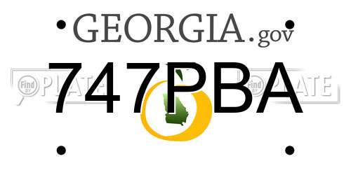 747PBA Georgia License Plate