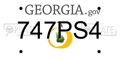 747PS4 Georgia License Plate