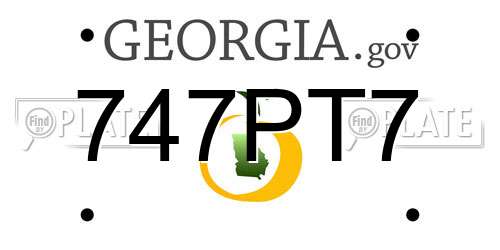 747PT7 Georgia License Plate