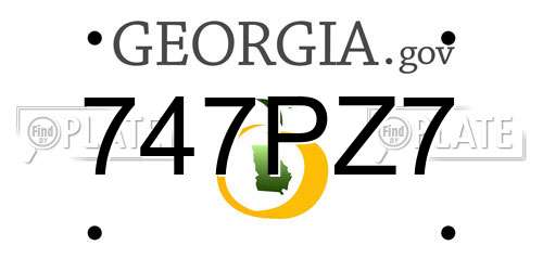 747PZ7 Georgia License Plate