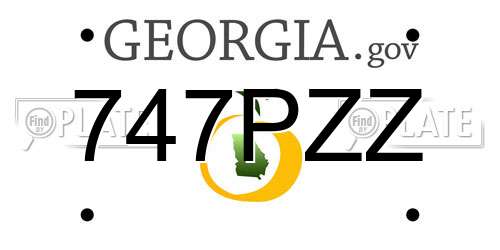 747PZZ Georgia License Plate