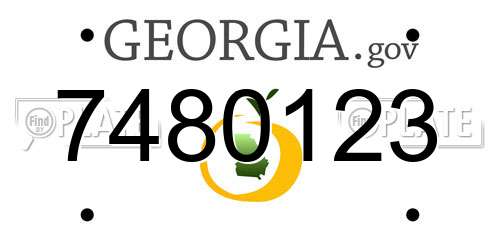 7480123 Georgia License Plate