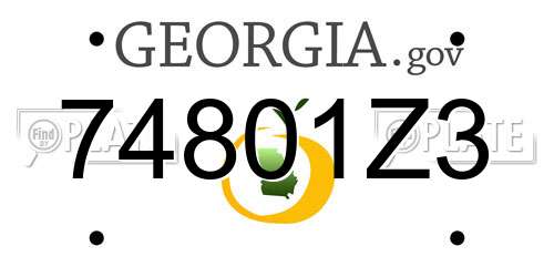 74801Z3 Georgia License Plate