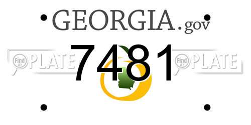 7481 Georgia License Plate