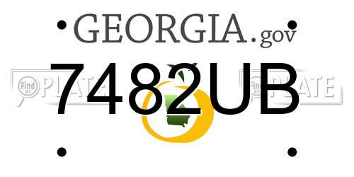 7482UB Georgia License Plate