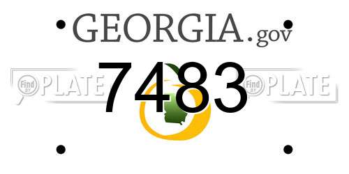 7483 Georgia License Plate