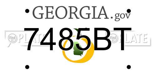 7485BT Georgia License Plate