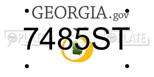 7485ST Georgia License Plate