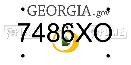 7486XO Georgia License Plate