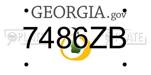 7486ZB Georgia License Plate