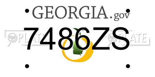 7486ZS Georgia License Plate
