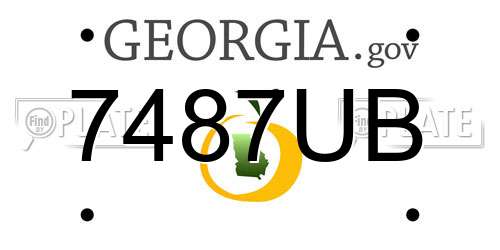 7487UB Georgia License Plate