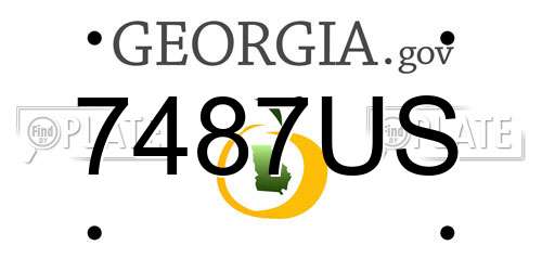 7487US Georgia License Plate