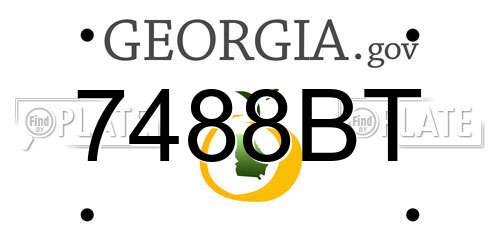 7488BT Georgia License Plate