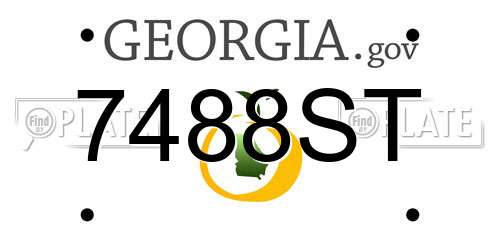 7488ST Georgia License Plate