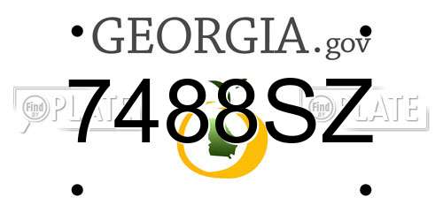 7488SZ Georgia License Plate
