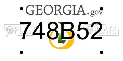 748B52 Georgia License Plate