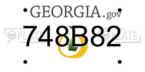 748B82 Georgia License Plate